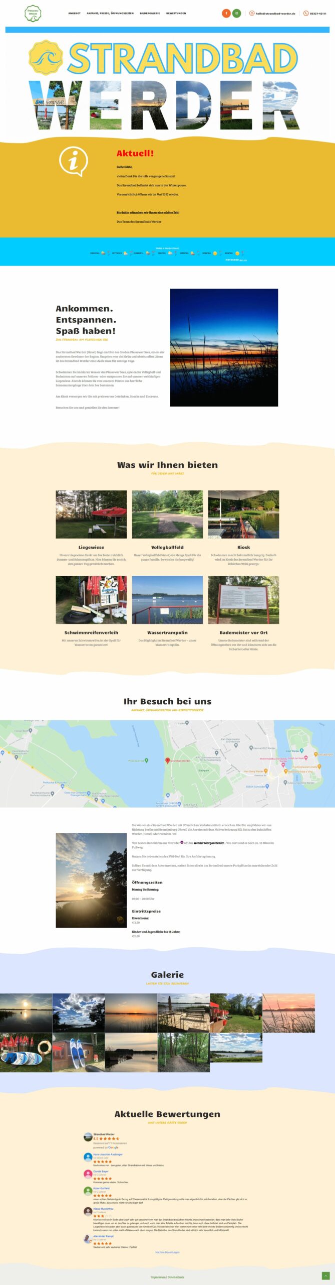 Strandbad Werder Website