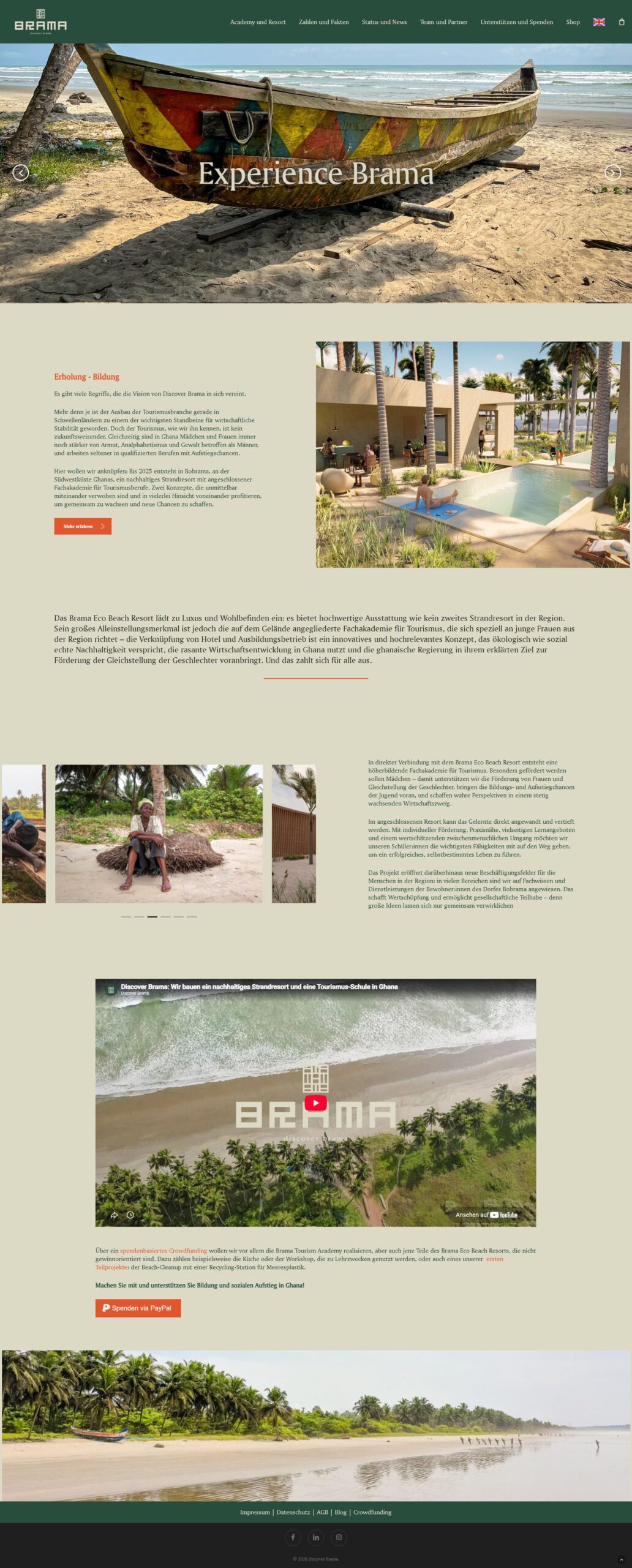Screenshot der Website von discoverbrama.com